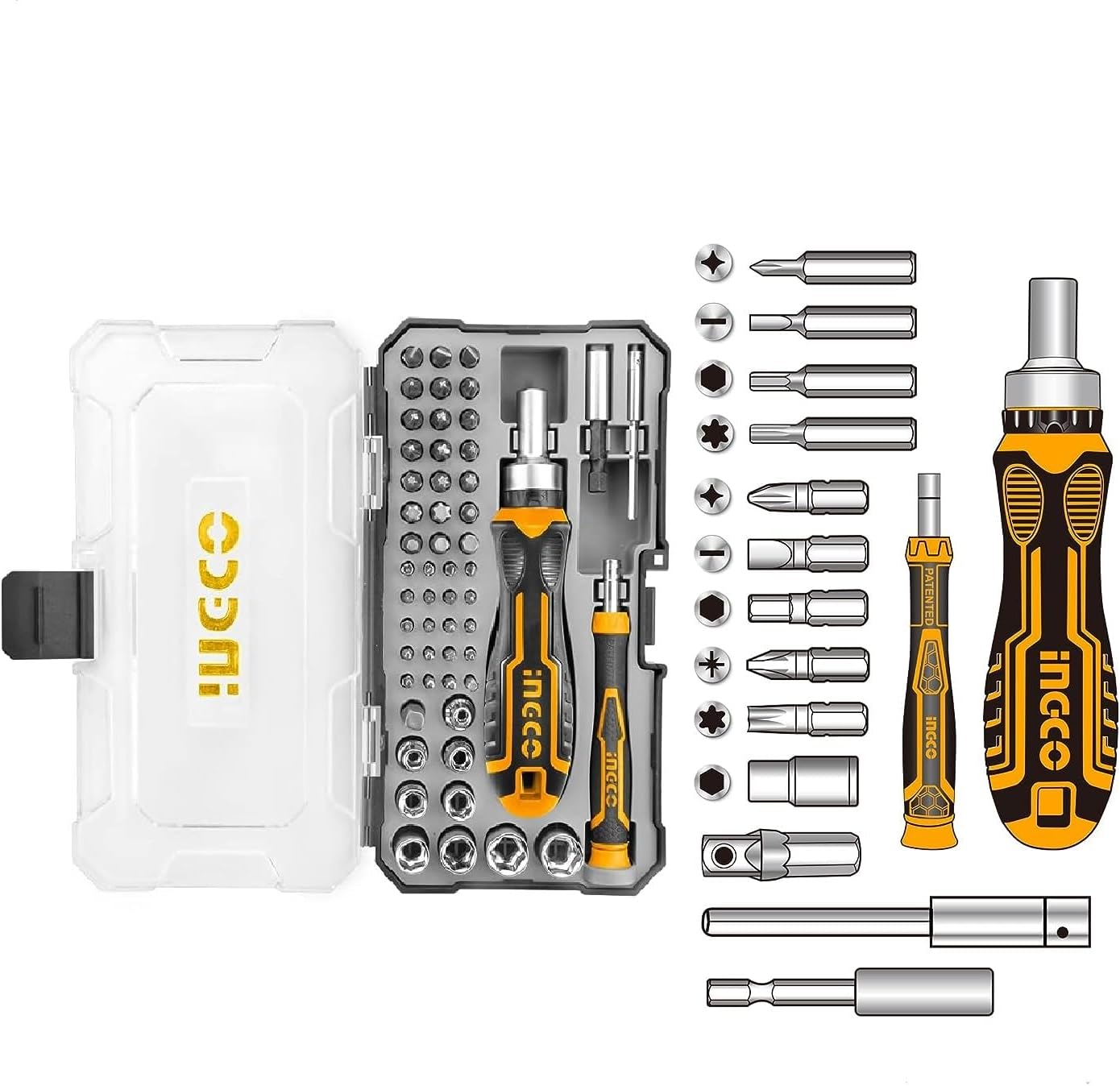 INGCO 55-Piece Precision Screwdriver & Electronics Repair Kit with Ratchet Handle