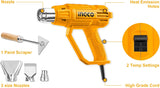 INGCO 2000W Heavy-Duty Heat Gun – Dual Temperature, with Nozzles – HG2000385