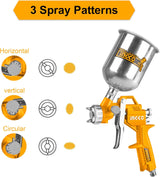 &nbsp;INGCO Air Spray Gun – 400ml, 1.5mm Nozzle, for Auto Paint &amp; Base Coat – HVSG0115
