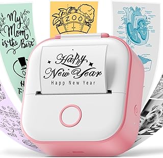 Phomemo Mini Printer - T02 Bluetooth Sticker Maker Thermal Printer, Portable Phone Printer, Small Instant Pocket Printer
