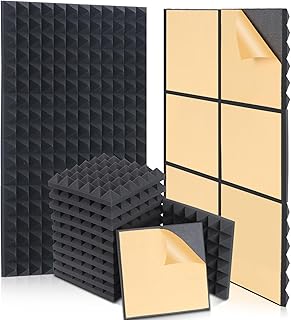 AUSLET 24 Pack Acoustic Foam Panels Self-Adhesive 30x30x5cm