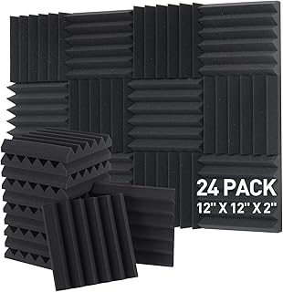 AUSLET 24 Pack Acoustic Foam Panels 12x12x2 Inches