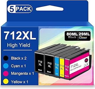 AITERJET 712XL Ink Cartridges Remanufactured 5PK