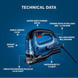 Bosch Professional Jigsaw GST 90 BE (650 Watts, including Dust Extraction Set, Hex Key WAF 5, Anti-Splinter Guard, 1 x Jigsaw Blade T 144 DP, Precision for Wood, Carrying Case)