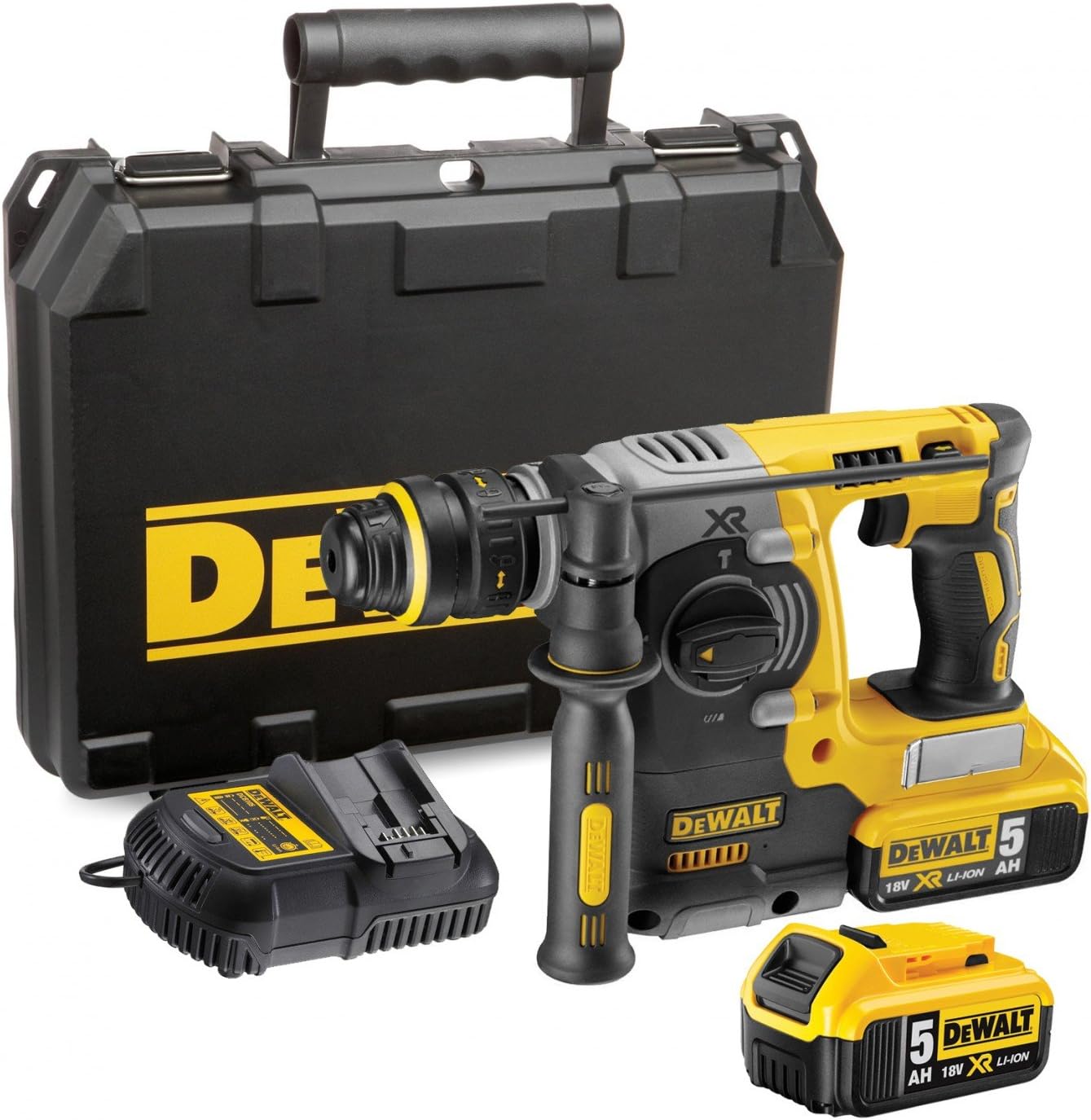 DEWALT DCH273P2-GB 18V Li-Ion Brushless SDS+ Compact Hammer – Yellow/Black, 3 Year Warranty