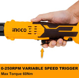 INGCO 20V Cordless Ratchet Wrench Kit – 3/8" Drive, 65Nm, with Battery &amp; Sockets – CRTLI20386