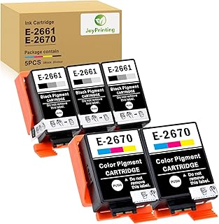 JoyPrinting Compatible Epson 266 & 267 Ink Cartridges 5 Pack