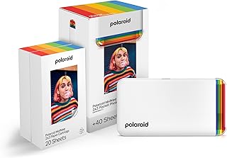 Polaroid Hi-Print + Paper Bundle - 2nd Generation Bluetooth Connected 2x3 Pocket Photo Dye-Sub Printer - White Printer + 40 Photos