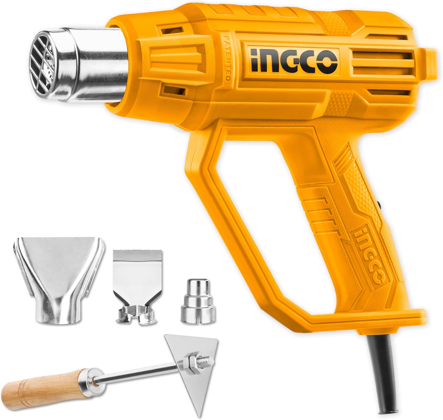 INGCO 2000W Heavy-Duty Heat Gun – Dual Temperature, with Nozzles – HG2000385