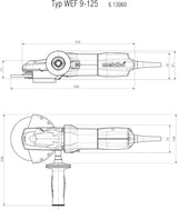 Metabo WEF 9-125 Quick 220V 5" Angle Grinder (125mm), 910W – SKU: 613060000