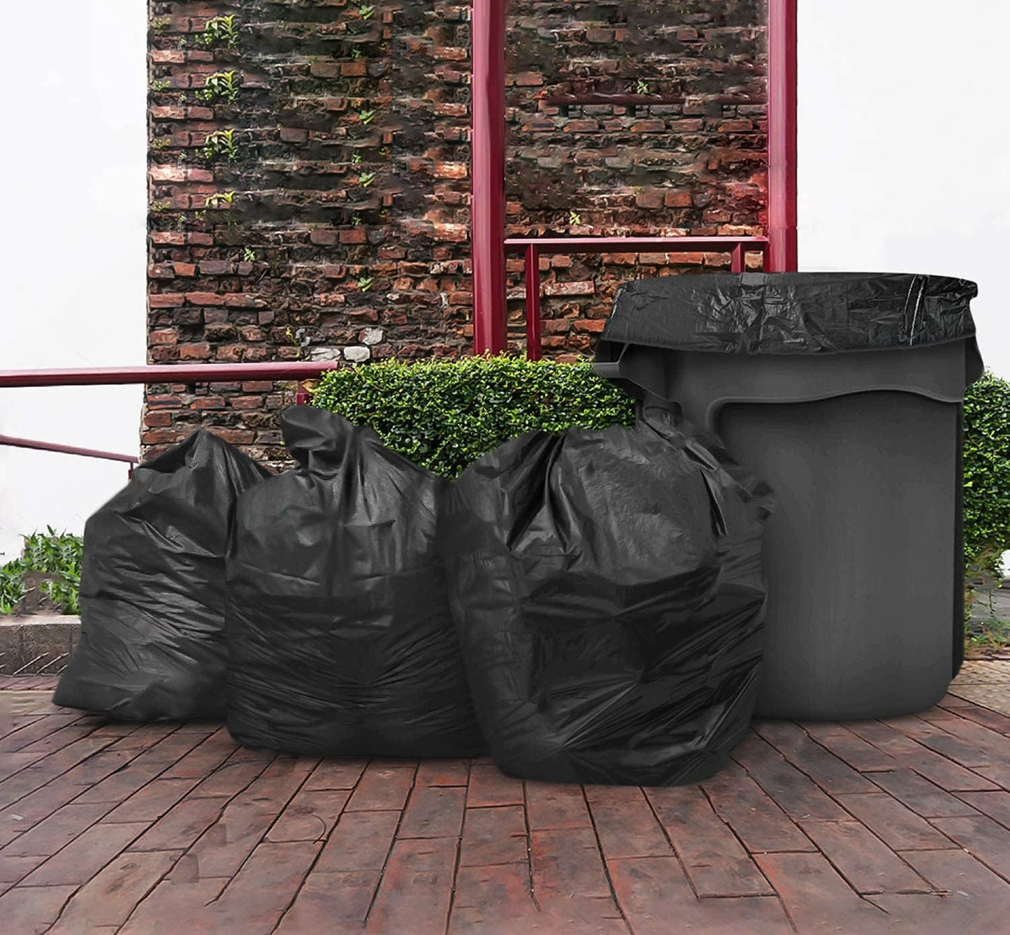 Heavy Duty Garbage Bags – 130 × 150 cm (Fits 100L) Black Trash Can Liners for Outdoor, Contractor, Lawn & Leaf