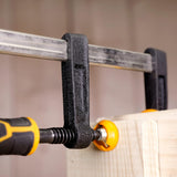 &nbsp;INGCO 4-Piece F-Clamp Set – 50mm Jaw, 250mm Capacity, with Rubberized Handle – HFCS0425