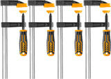 &nbsp;INGCO 4-Piece F-Clamp Set – 50mm Jaw, 250mm Capacity, with Rubberized Handle – HFCS0425