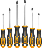 INGCO 6-Piece Professional Screwdriver Set – Chrome Vanadium Steel, Ergonomic Handle – HKSD0610