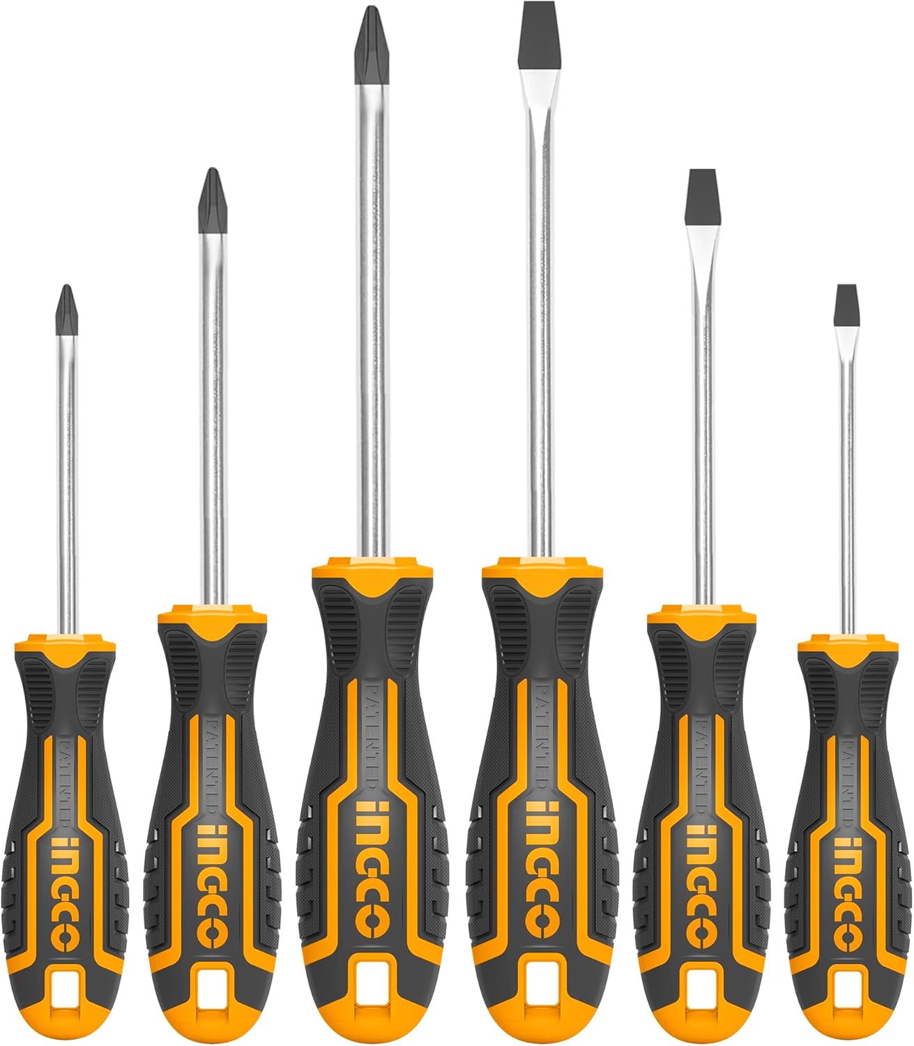 INGCO 6-Piece Professional Screwdriver Set – Chrome Vanadium Steel, Ergonomic Handle – HKSD0610