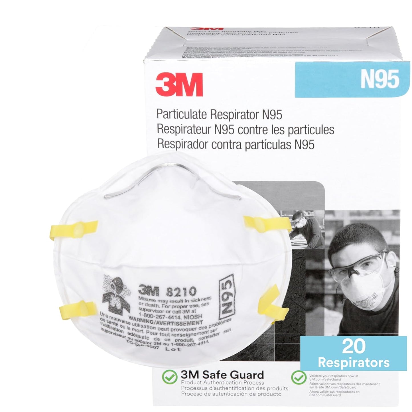 3M Standard Disposable Respirator Mask – 20 Pack