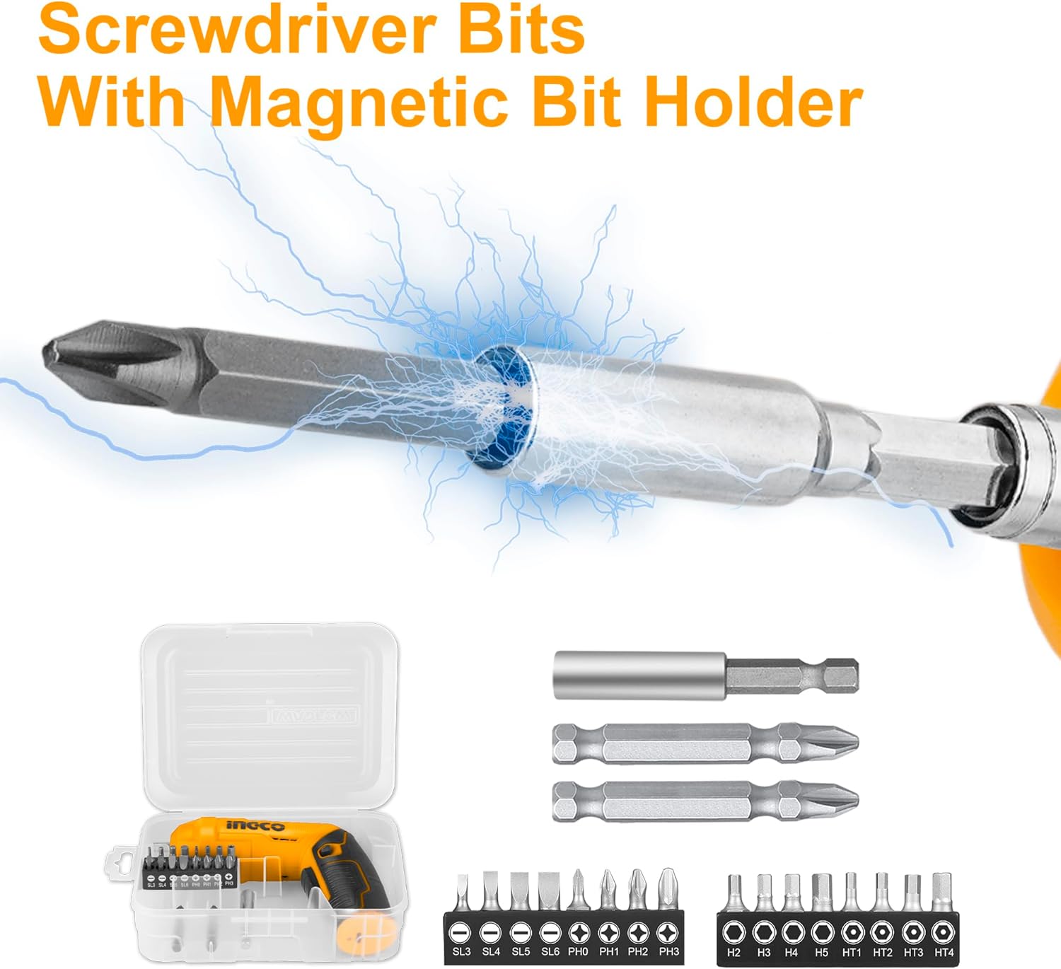 INCO 3.6V Cordless Screwdriver with LED Light & Magnetic Bit Holder – CSDLI0442