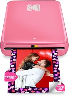 KODAK Step Instant Photo Printer With Bluetooth/NFC, ZINK Technology & KODAK App for iOS & Android (Pink) Prints 2x3” Sticky-Back Photos
