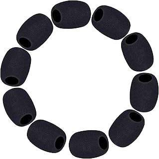 SYOSI Lapel Microphone Windscreen, 10 Pack, Black