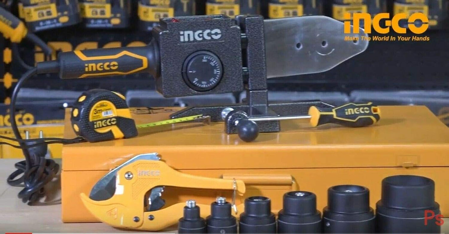 INGCO Plastic Tube Welding Tool Kit – for HDPE, PP, PVC Pipes – PTWT215002