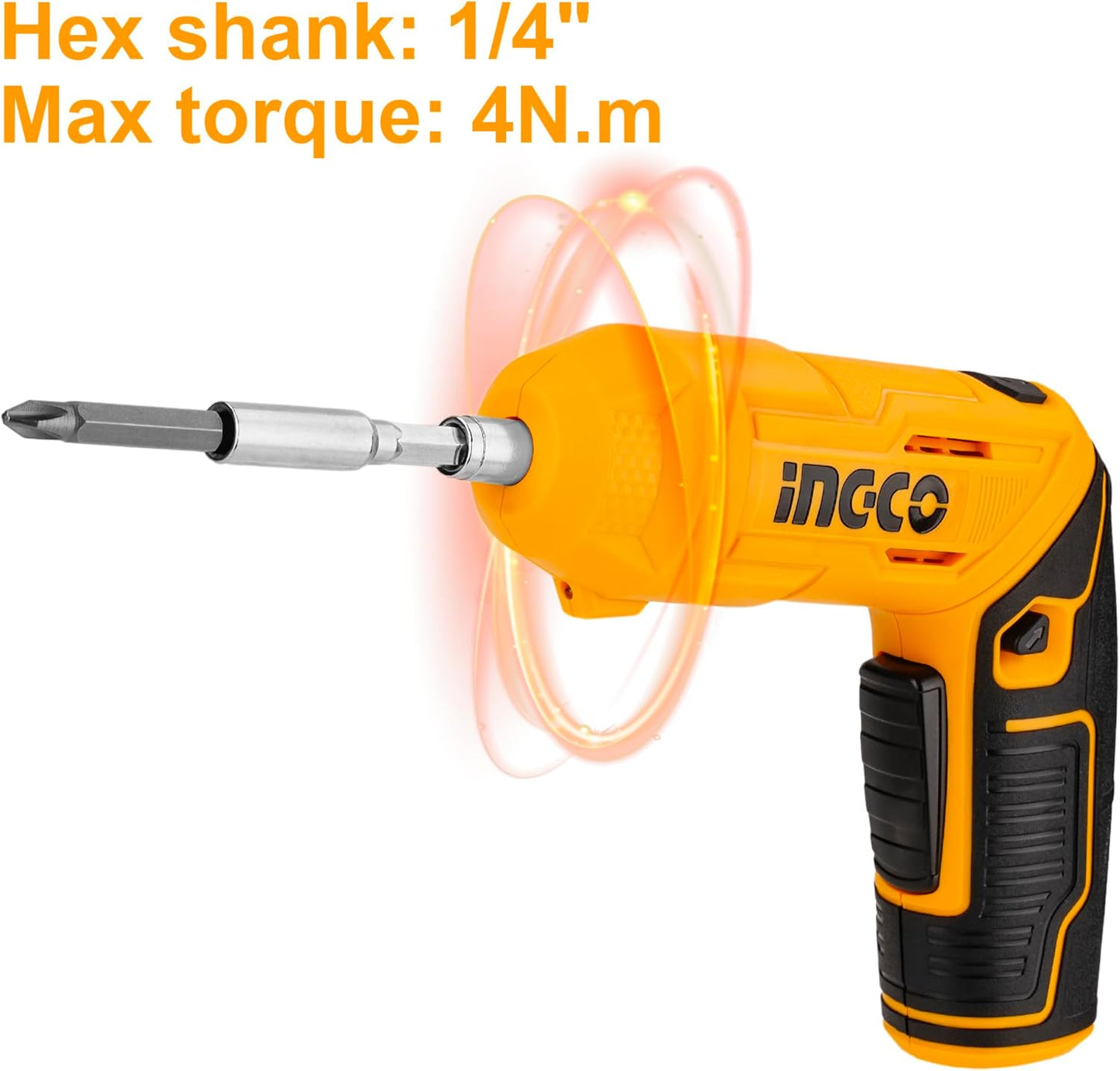 INCO 3.6V Cordless Screwdriver with LED Light & Magnetic Bit Holder – CSDLI0442
