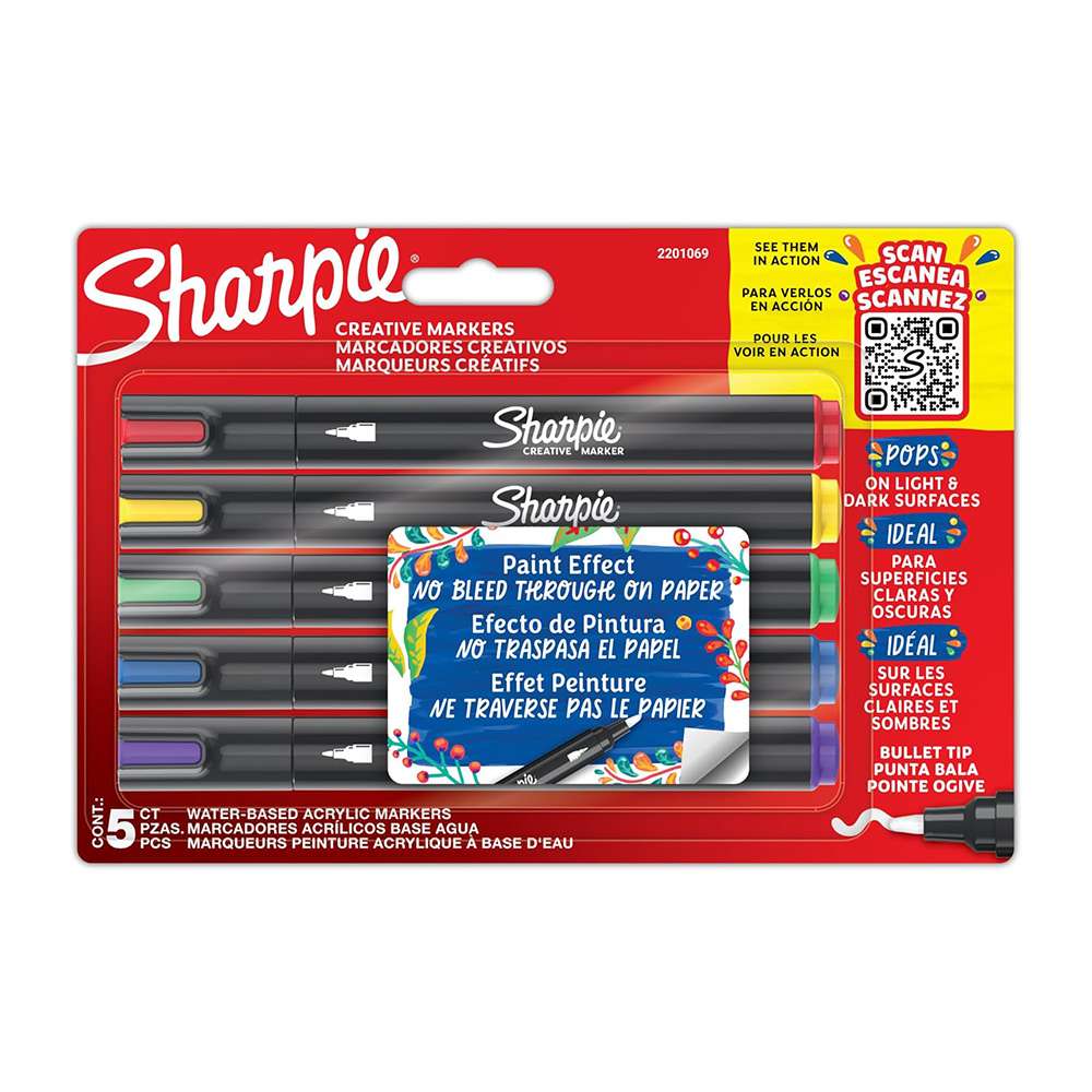 Sharpie Creative Markers, Acrylic – Pack of 5