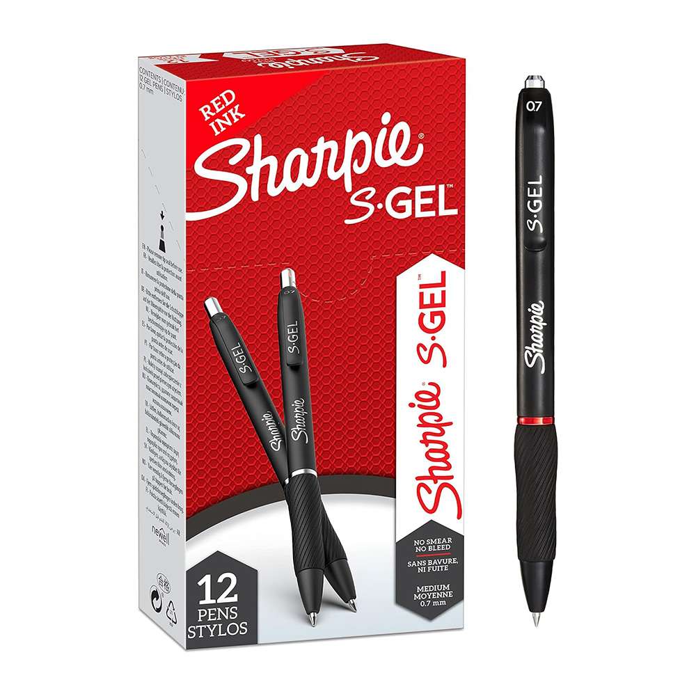 Sharpie S-Gel Pens, Red – Pack of 12