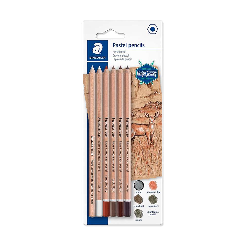 Staedtler Mars Lumograph Pastel Pencils, Artist Set – Pack of 6 Colors