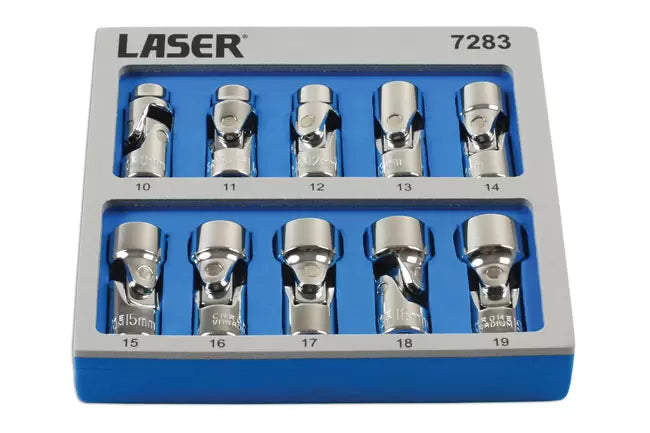 Laser - 7283 - Universal Joint Socket Set 3/8"D 10pc