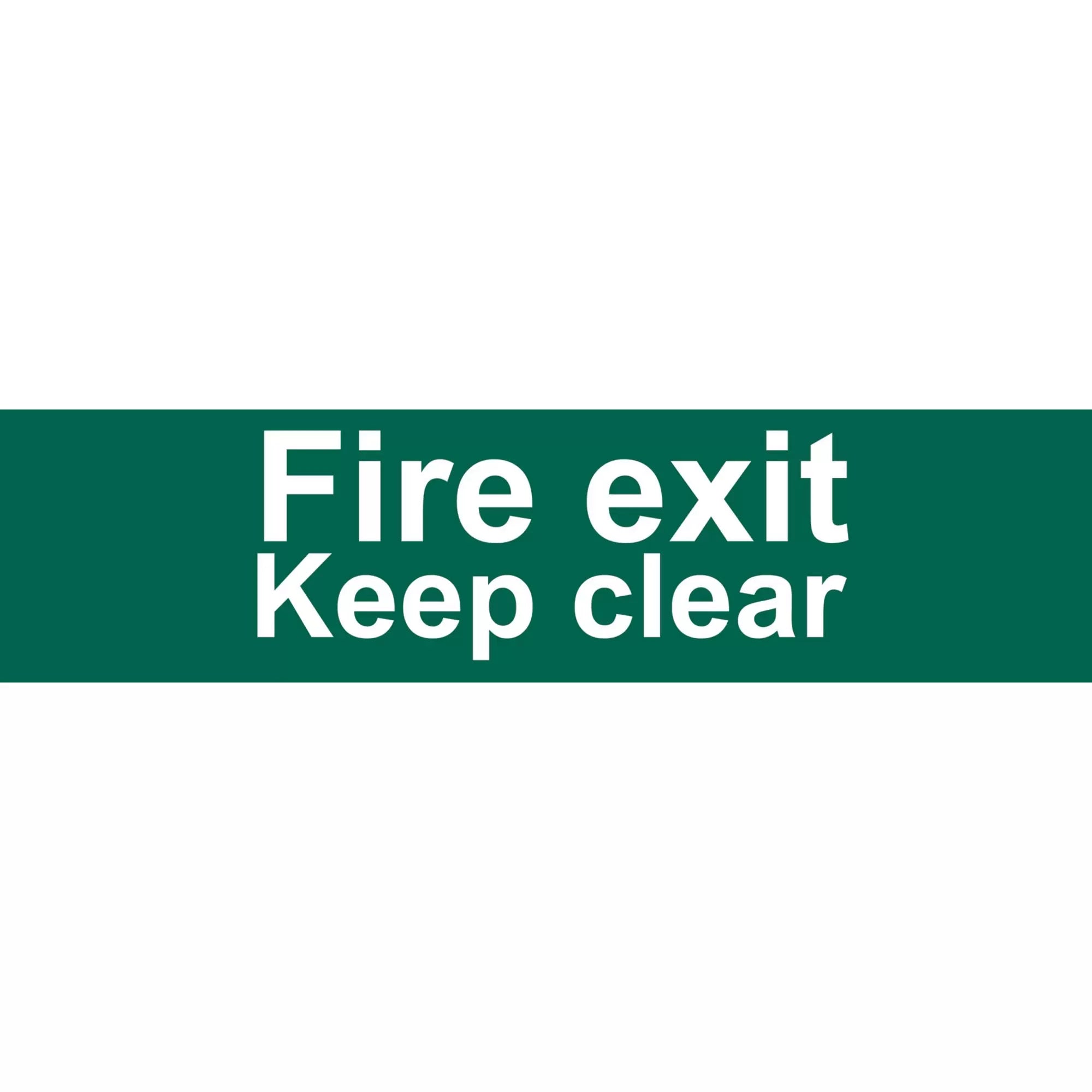 Draper Tools - 73221 - Fire Exit Keep Clear' Safety Sign, 200 x 50mm