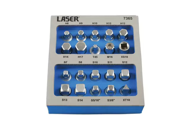 Laser - 7365 - Sump Plug Key Set 3/8"D 20pc