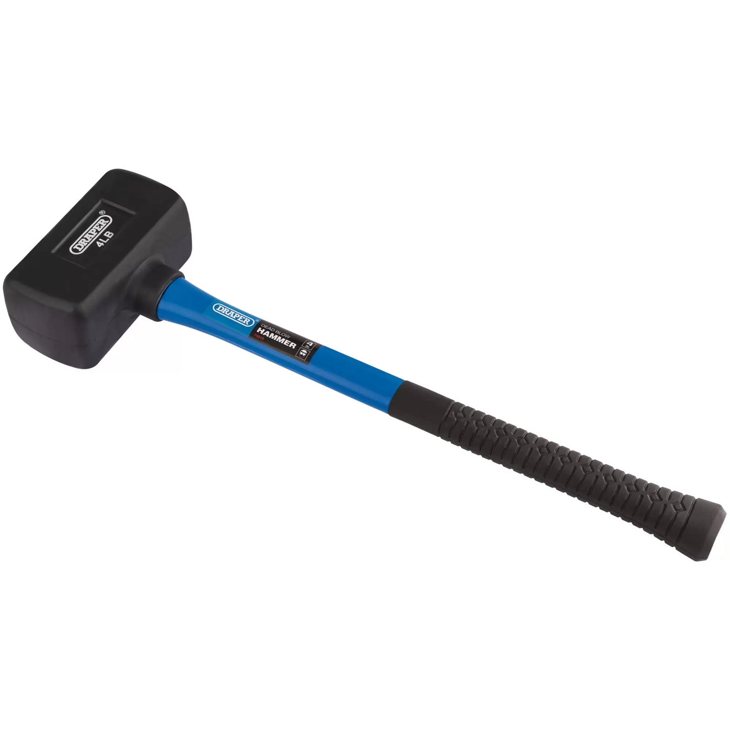 Draper Tools - 74319 - Rubber Dead Blow Hammer with Fibreglass Shaft, 1.8kg/4lb