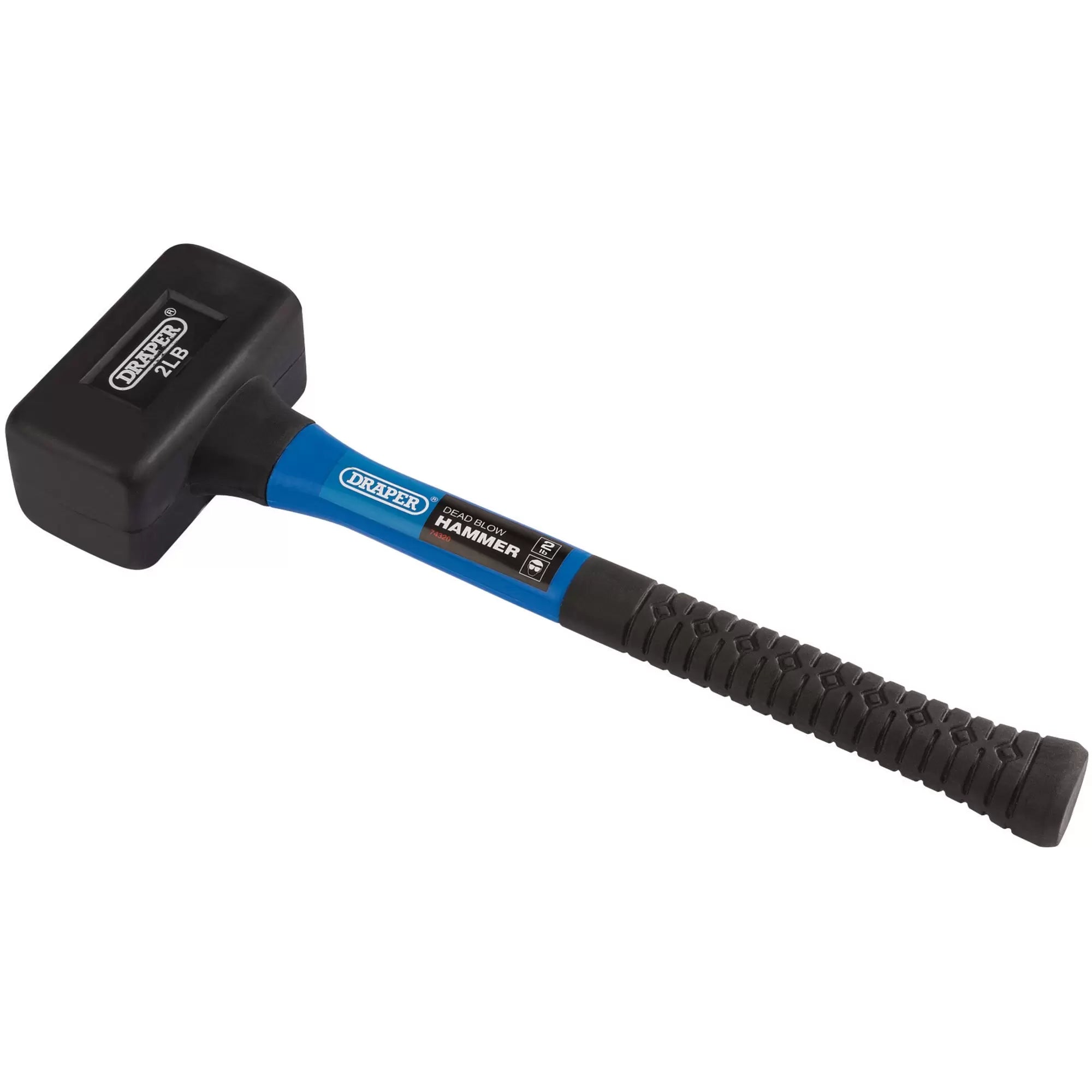 Draper Tools - 74320 - Rubber Dead Blow Hammer with Fibreglass Shaft, 900g/32oz