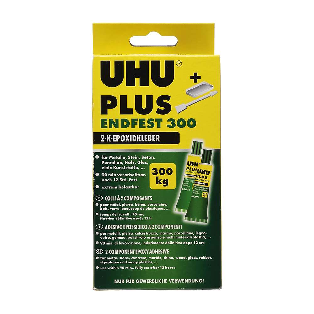 UHU PLUS Endfest 300 Glue, 163 g, 2-Part Epoxy, High-Strength (Up to 300 kg)