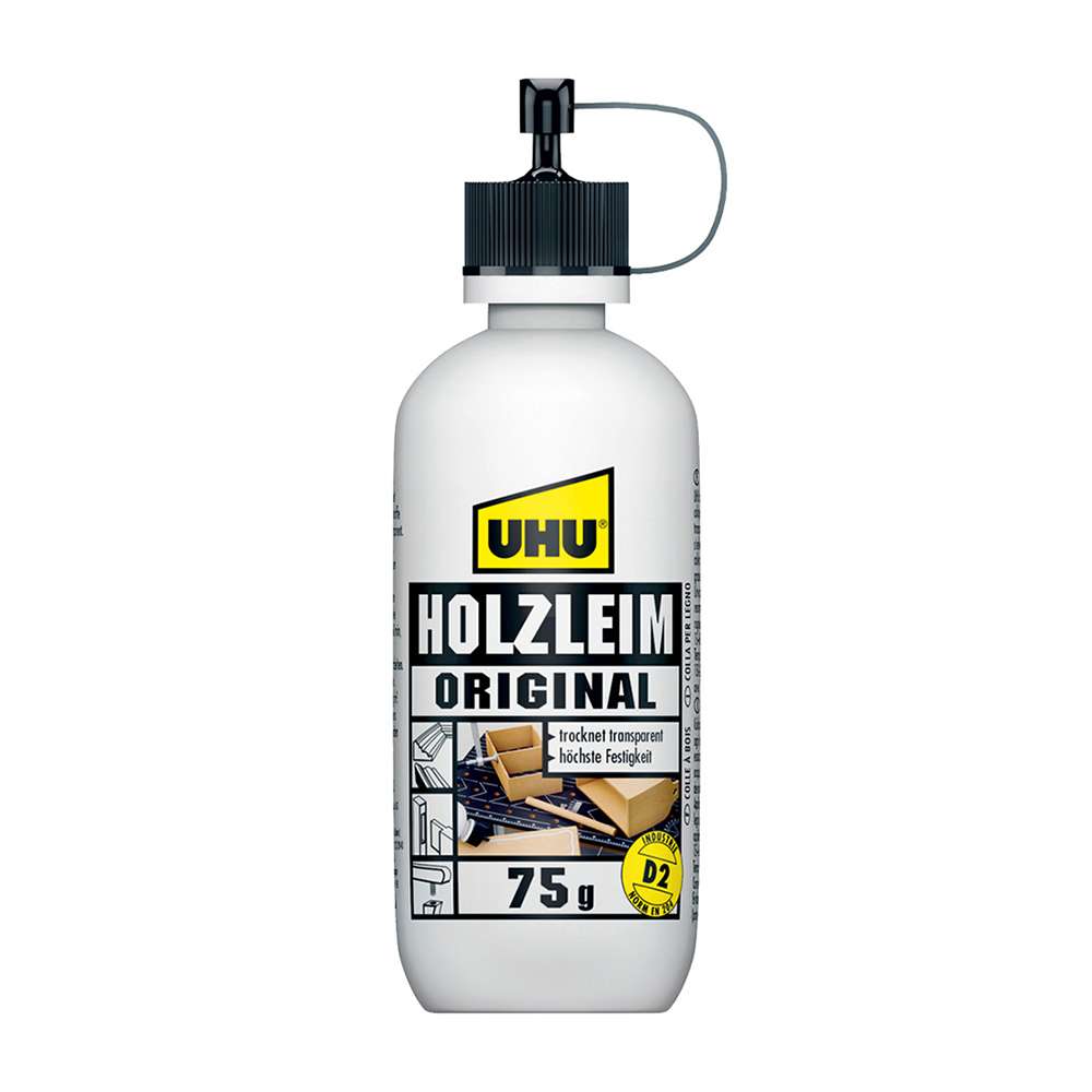 UHU Holzleim Wood Glue, 75 g, D2 Interior, Fast-Grab PVA