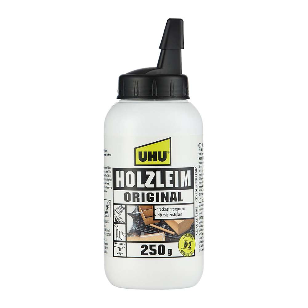 UHU Holzleim Original Wood Glue, 250 g, D2 Moisture-Resistant PVA