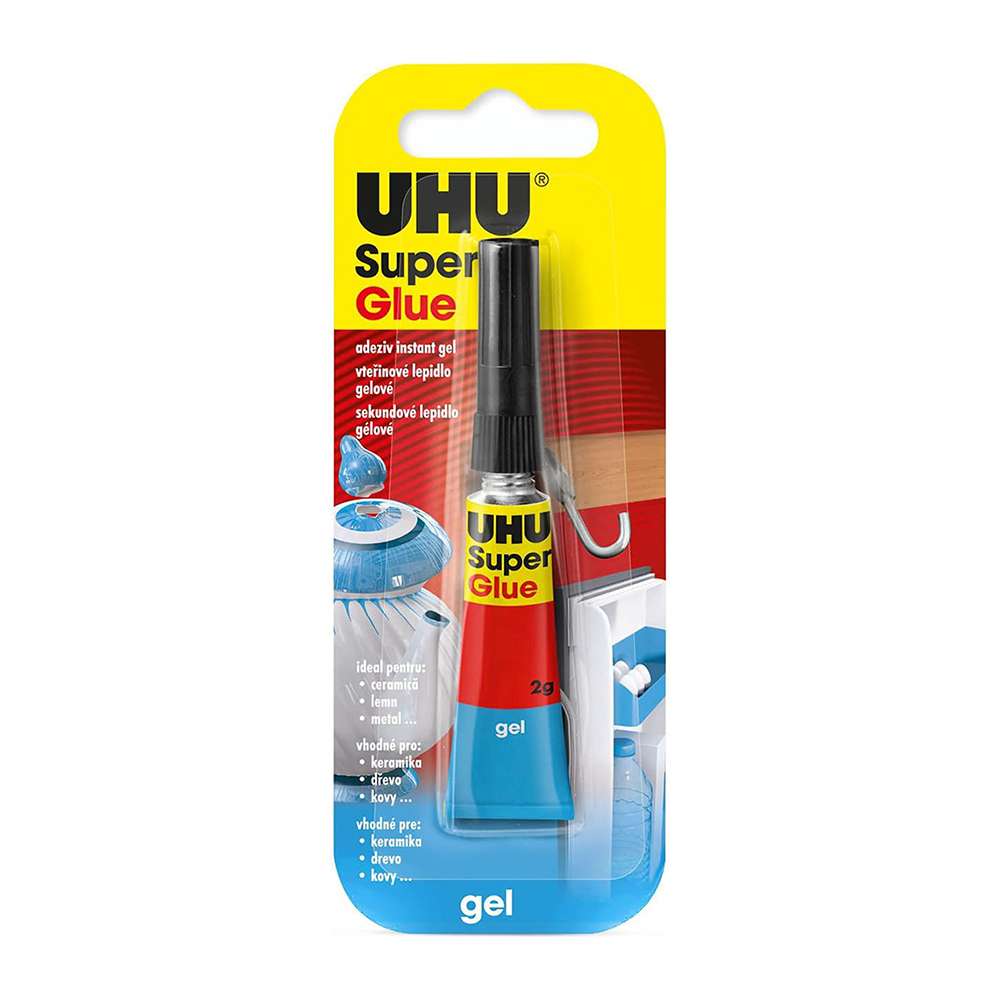 UHU Super Glue Gel, 2 g, Non-Drip, Transparent