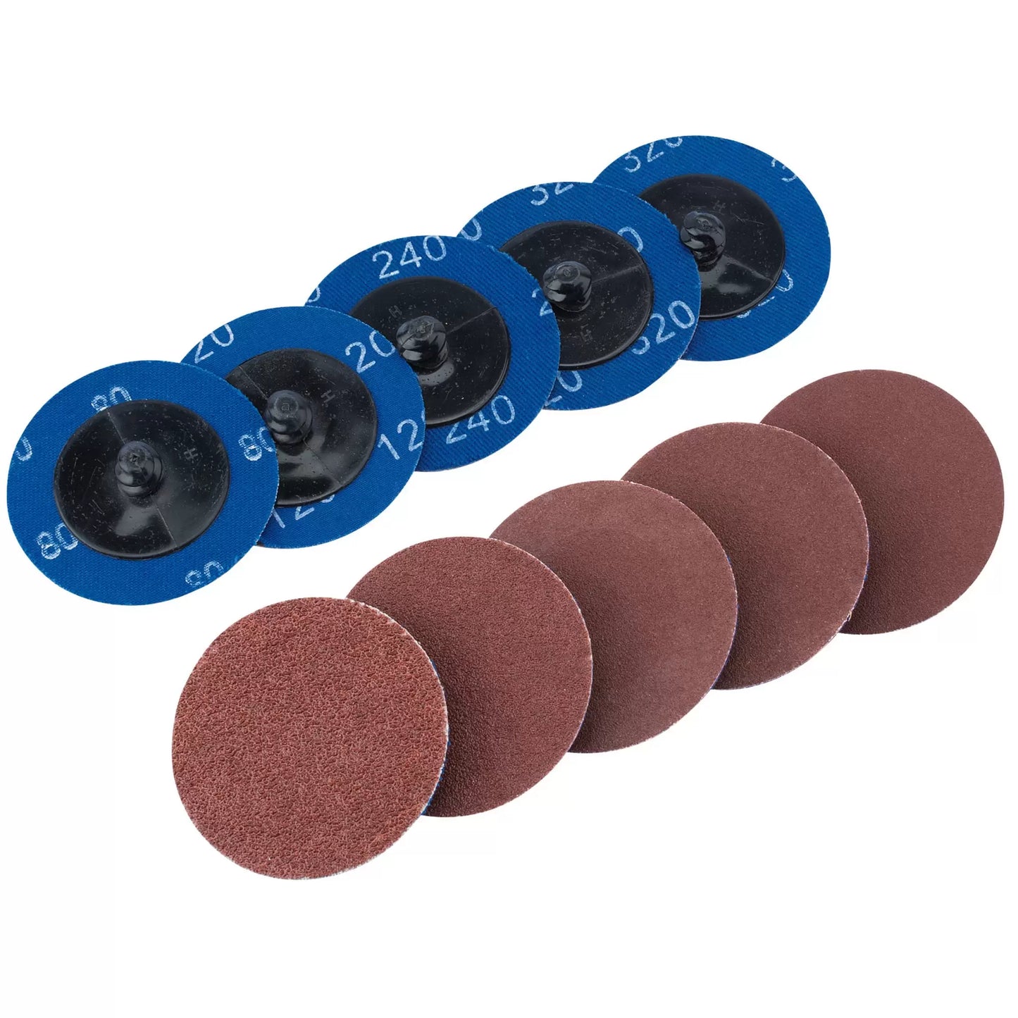 Draper Tools - 75615 - Assorted Aluminium Oxide Sanding Discs, 50mm (Pack of 10)