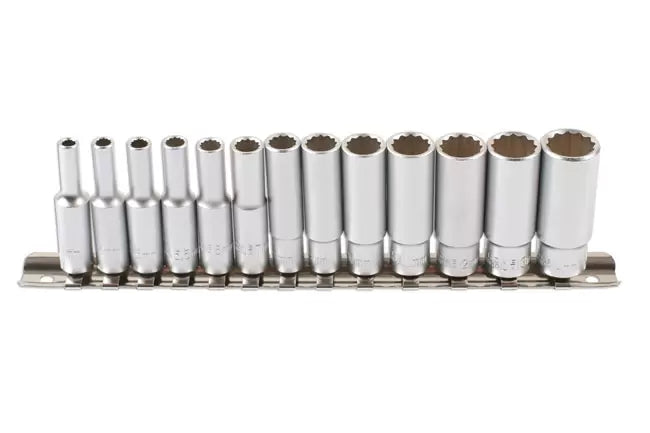 Laser - 7589 - Bi-Hex Deep Socket Set 1/4"D 13pc