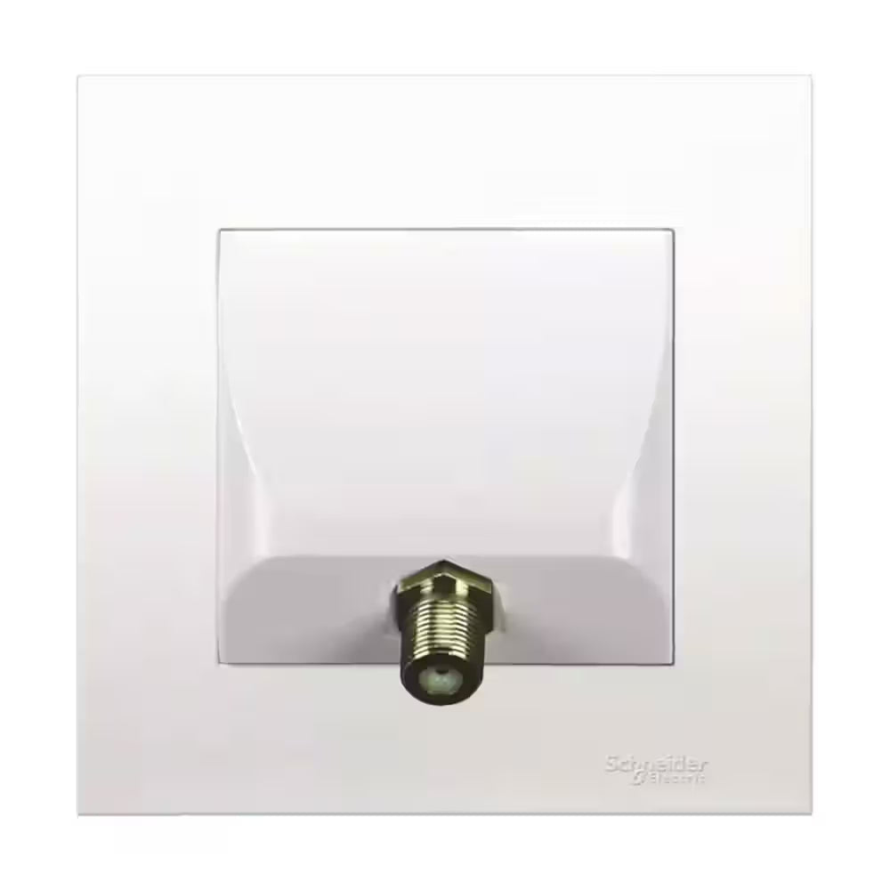 Schneider Electric Vivace Cable TV (F-Connector) Outlet, 1-Gang, White