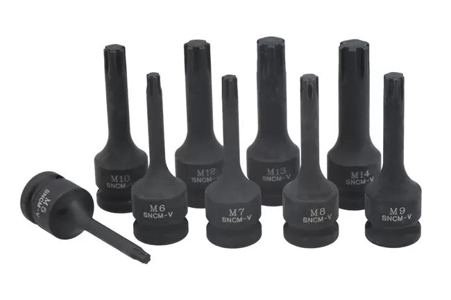 Laser - 7806 - Impact Ribe Socket Bit Set 1/2"D 9pc
