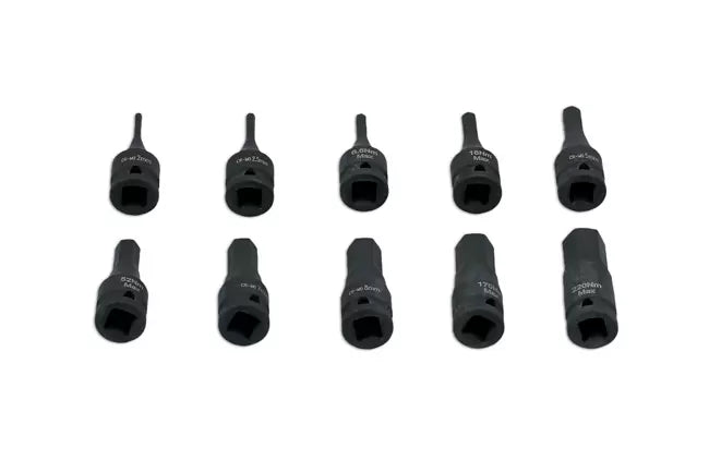 Laser - 7838 - Impact Hex Socket Bit Set 1/4"D 10pc