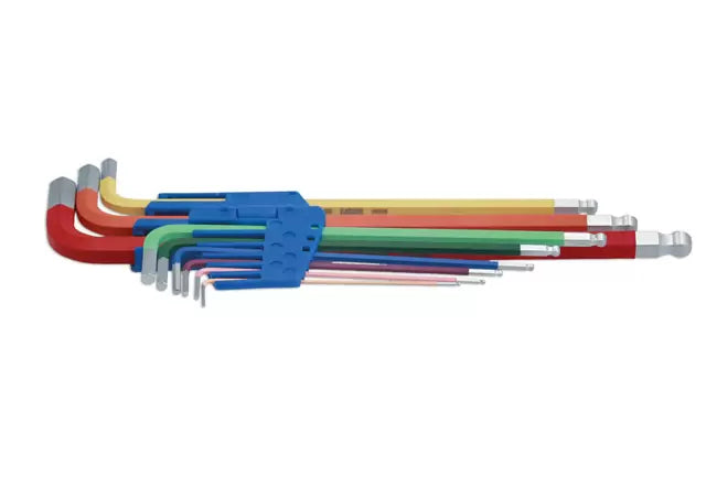 Laser - 7869 - Colour Coded Hex Key Set - Ball End 9pc