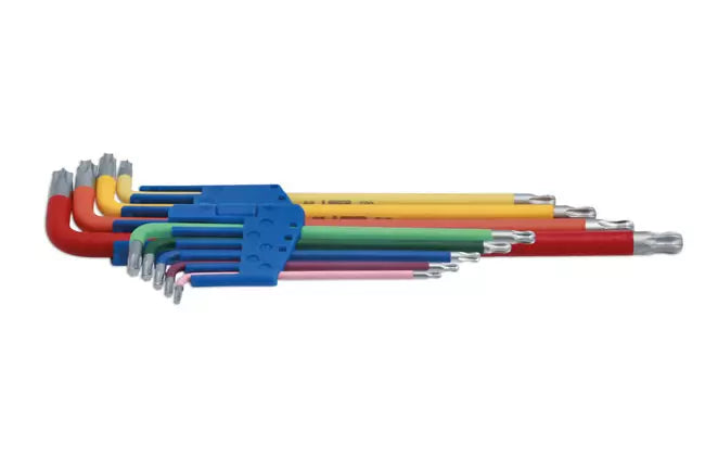 Laser - 7873 - Colour Coded Star Key Set - Ball End 9pc