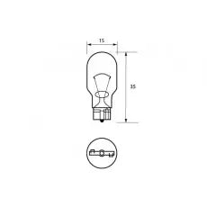 Durite 8-009-21A - Bulb 12V 21W AMBER W2.1x9.5D 35mm  Pk10