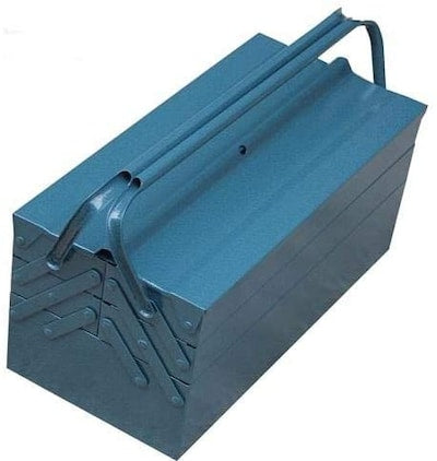 Generic 3-Tier Foldable Big Tool Box - Metal Material Side-by-Side Open Folding Tool Box
