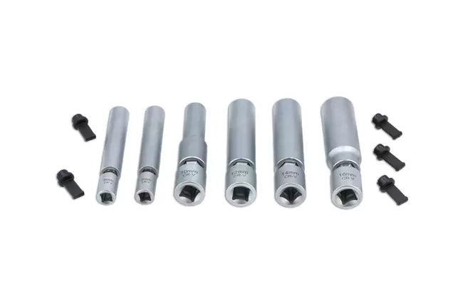 Laser - 8066 - Swivel Spark & Glow Plug Socket Set 1/4"D, 3/8"D 6pc
