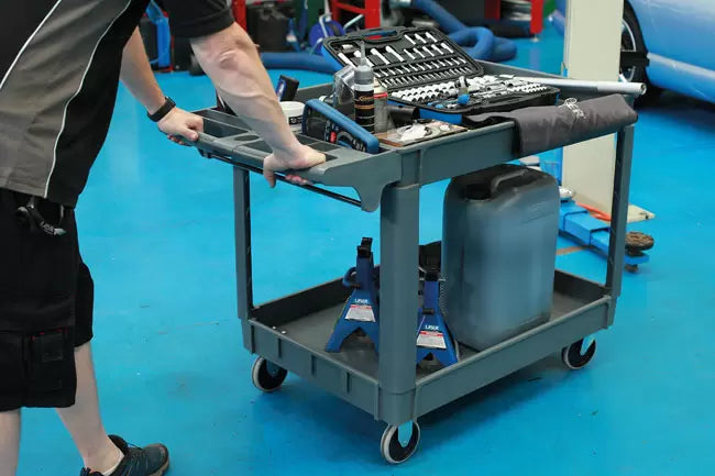 Laser - 8090 - Large Workshop Utility Cart, Twin Level