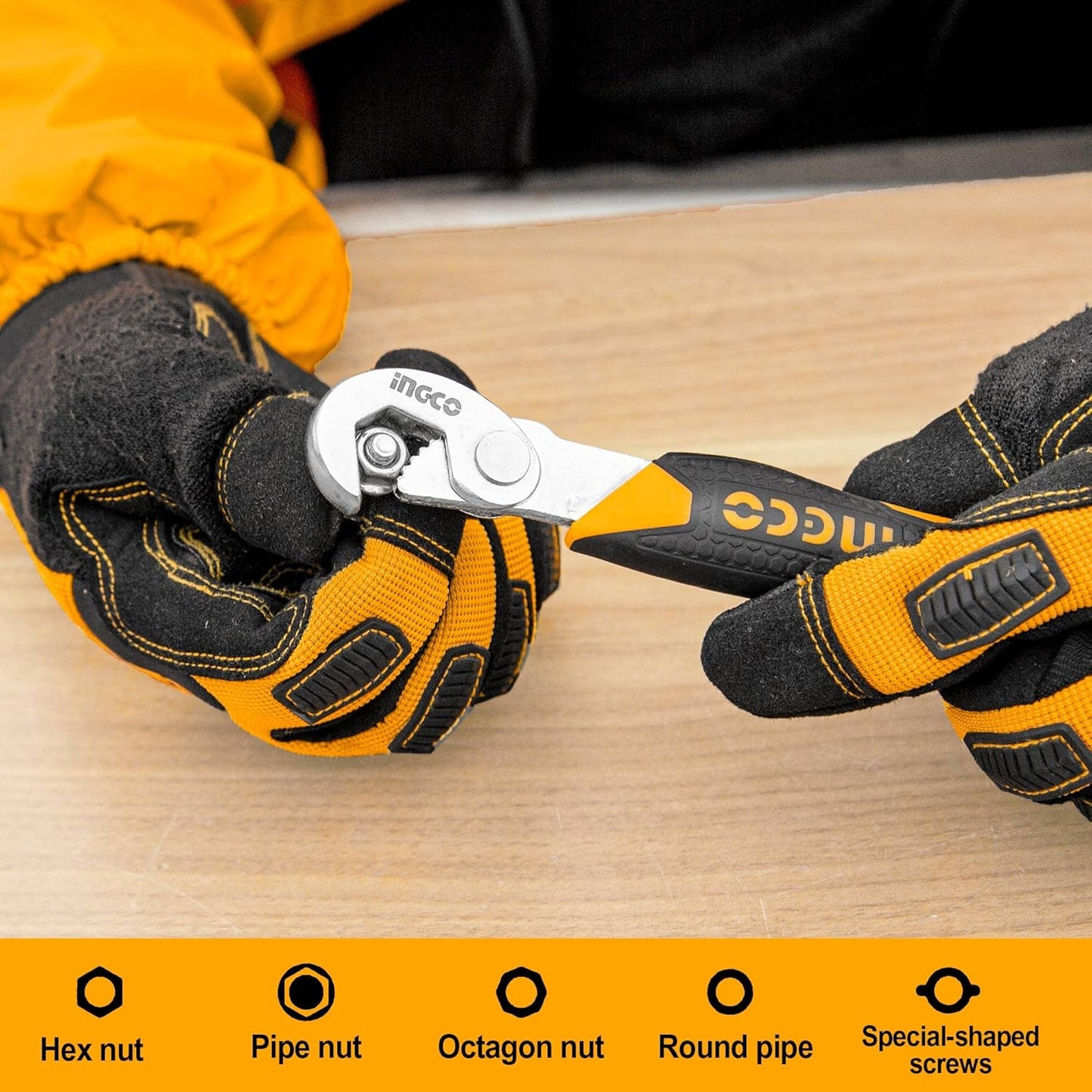 &nbsp;INGCO 2-Piece Offset Box End Wrench Set – 15° Bent, Chrome Vanadium Steel – HBWS09328