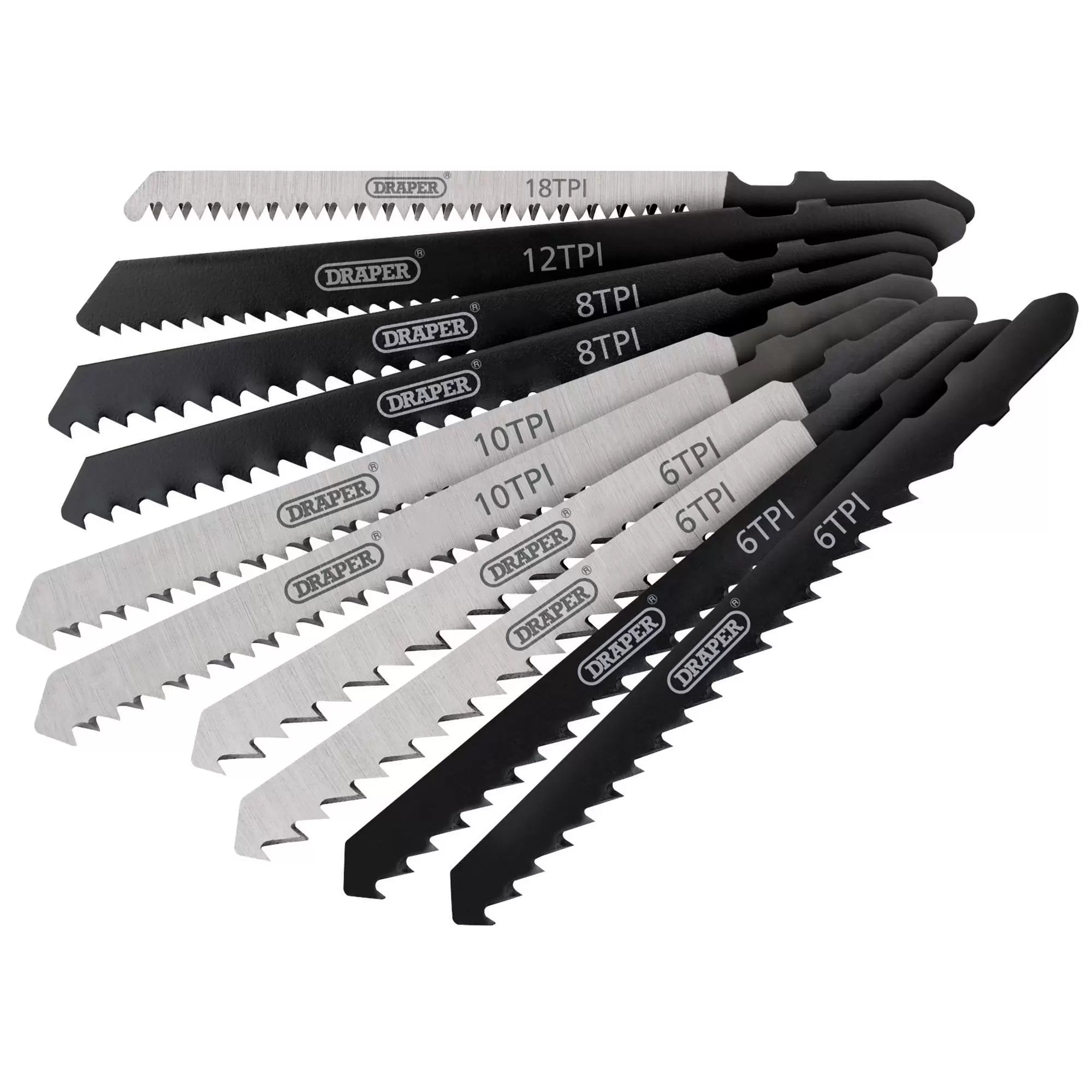 Draper Tools - 81735 - Assorted HCS Jigsaw Blade Set (10 Piece)
